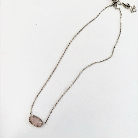 Kendra Scott Elisa Gold Pendant Rose Quartz Necklace - Picture 2 of 7